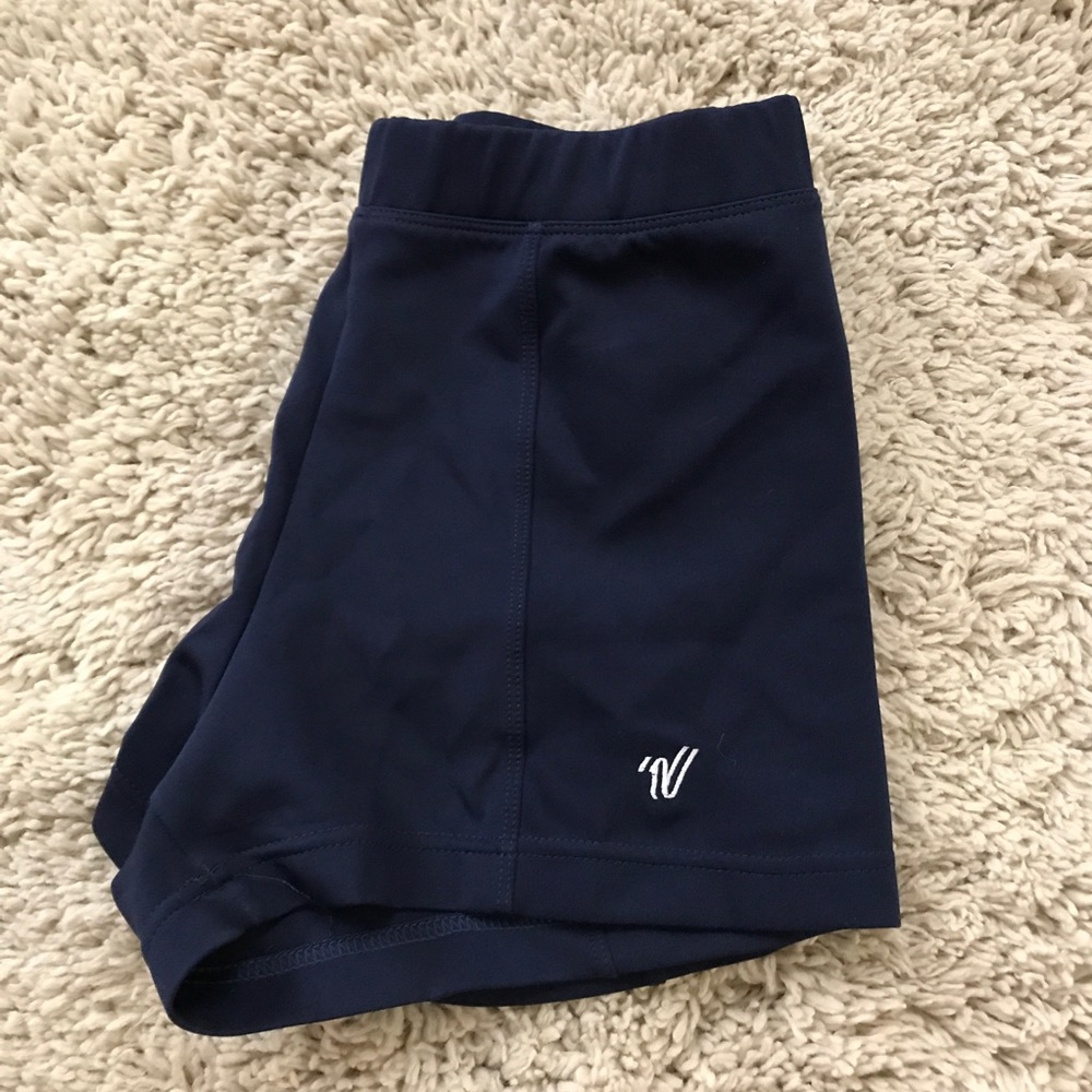 Varsity Navy Blue Spandex Shorts